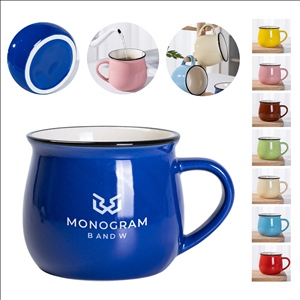 Colorful 11oz Tea Cup Ceramic Coffee Mug With Handle